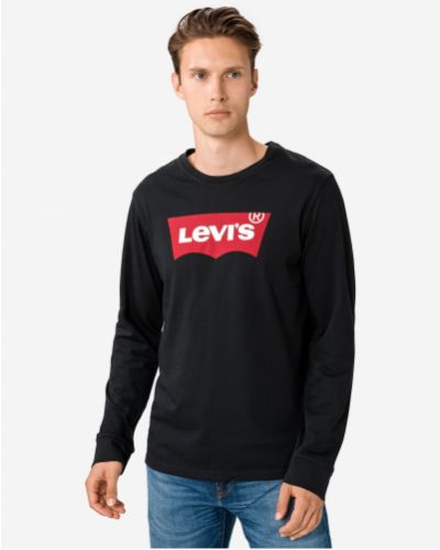 Tričko s dlouhým rukávem Levi's černé