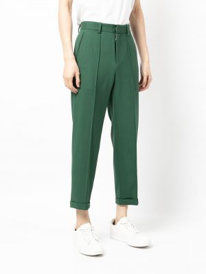 Spodnie wełniane Shiatzy Chen zielone