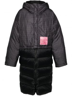 Pérový jednofarebný kabát s potlačou Monochrome