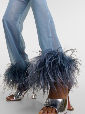 Hlače ravnih nogavica sa perjem bootcut Oséree plava