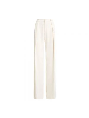 Spodnie slim fit plisowane Ralph Lauren białe