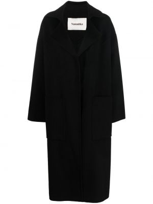 Vlnený kabát Nanushka čierna