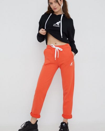 Однотонні бавовняні спортивні штани Kangol помаранчеві