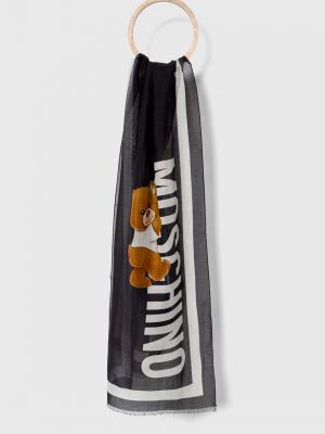 Шелковый шарф Moschino черный