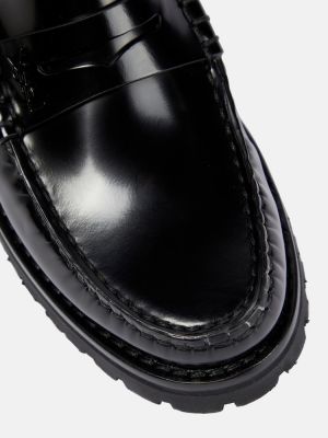 Usnjene loaferke Saint Laurent črna