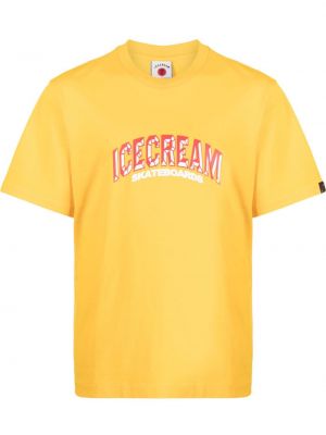 Bavlnené tričko s potlačou Icecream žltá