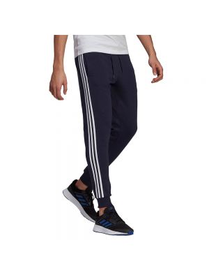 Флисовые приталенные брюки в полоску Adidas синие