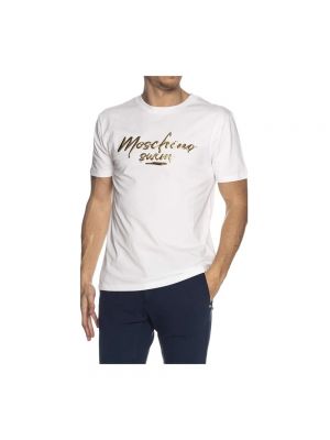 Koszulka z krótkim rękawem oversize Moschino biała