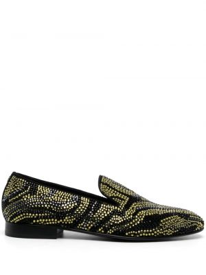 Prugaste papuče s kristalima sa zebra printom Roberto Cavalli