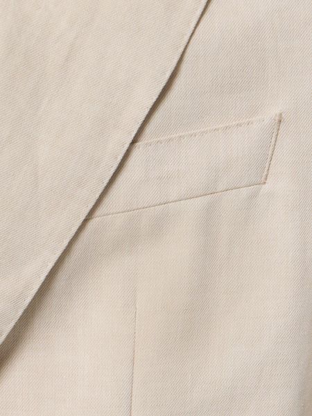 Chaqueta de lino de algodón Boss beige