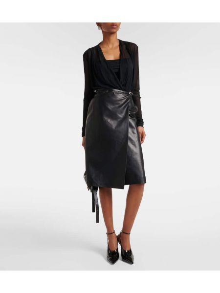 Kožená sukně Givenchy černé