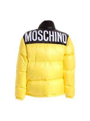 Pikowana kurtka puchowa Moschino żółta