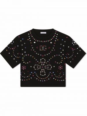 Perler t-skjorte for jenter Dolce & Gabbana Kids svart