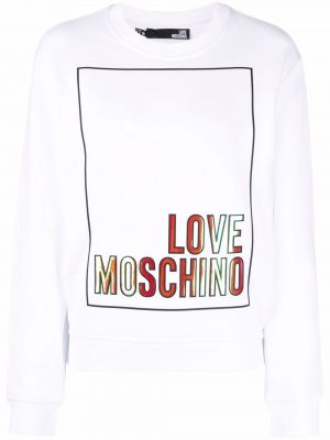 Суитчър с принт Love Moschino бяло