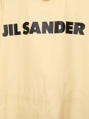 Bavlnená parka s potlačou Jil Sander žltá