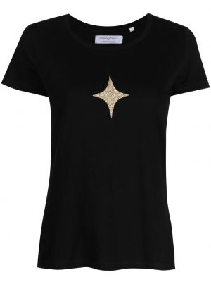 Raštuota medvilninė marškiniai su žvaigždės raštu Madison.maison juoda