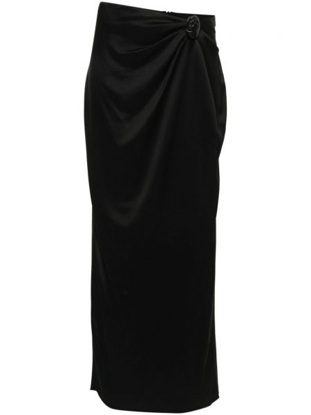 Černé saténové midi sukně Nanushka
