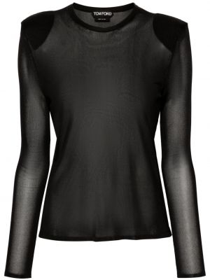 Caurspīdīgs t-krekls džersija Tom Ford melns