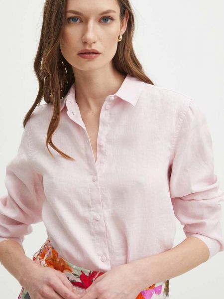 Lanena košulja Medicine ružičasta