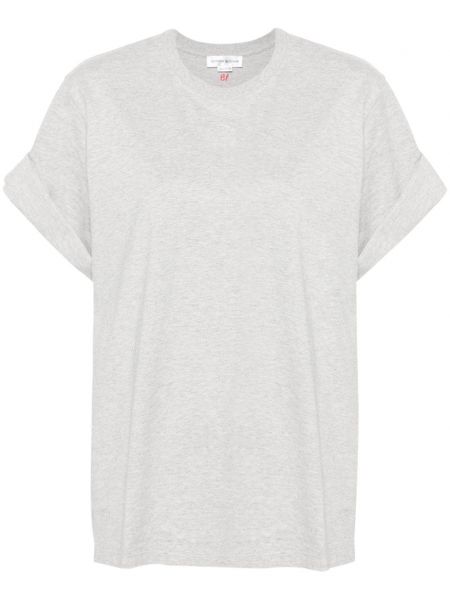 T-shirt en coton avec manches courtes Victoria Beckham gris