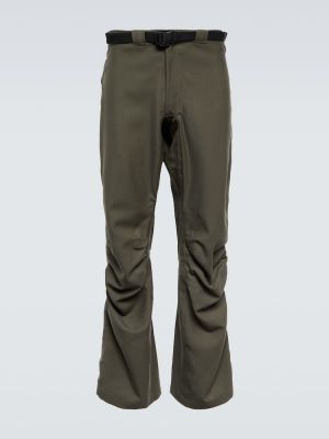 Pantalones rectos de lana Gr10k verde