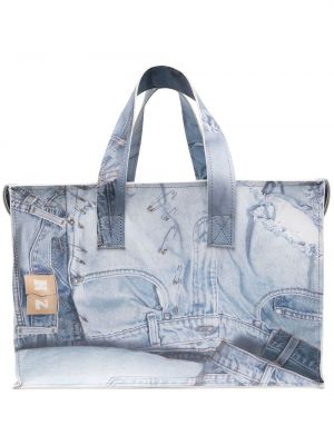 Shopper handtasche mit print Natasha Zinko blau