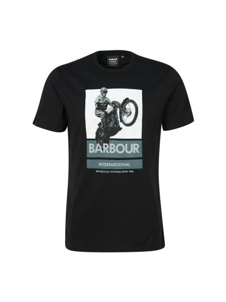 Retro t-shirt mit print Barbour schwarz