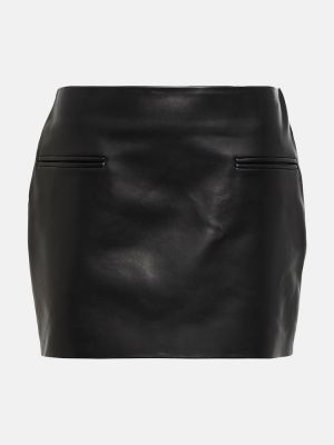 Kožená sukňa Ferragamo čierna