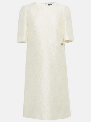Bavlněné hedvábné šaty Dolce&gabbana bílé
