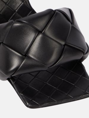 Kožené sandále Bottega Veneta čierna