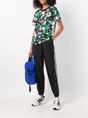 Sudadera con capucha de flores con estampado Adidas verde