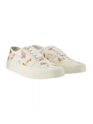 Sneakersy w kwiatki Maison Kitsune białe