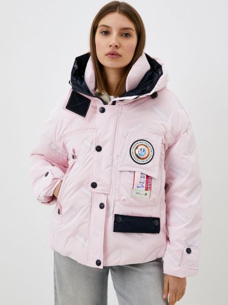Утепленная хлопковая демисезонная куртка Fresh Cotton розовая