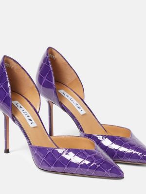 Pantofi cu toc din piele Aquazzura violet