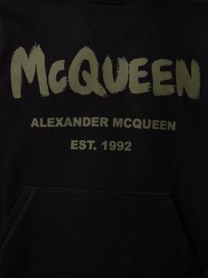 Hanorac cu glugă din bumbac Alexander Mcqueen negru
