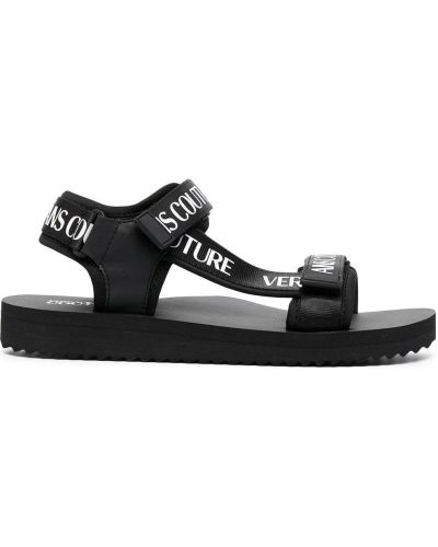 Sandalias con estampado Versace Jeans Couture negro