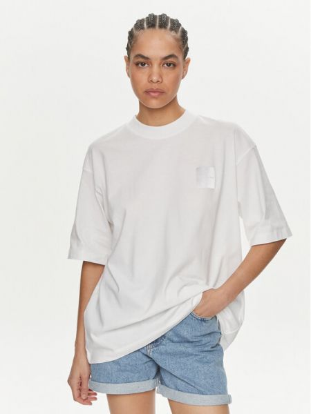 Biała koszulka bawełniana Calvin Klein Jeans