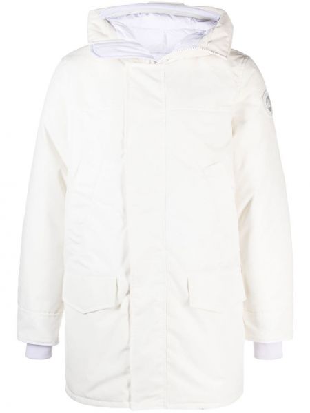 Палто с качулка Canada Goose бяло