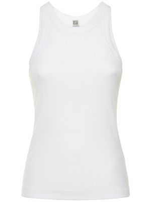 Bomull tank top Toteme hvit