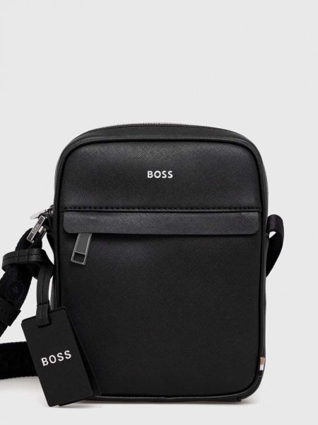 Kožna torbica Boss crna