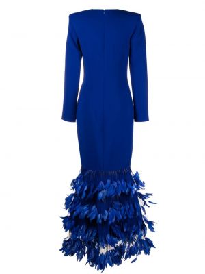 Dlouhé šaty z peří Jean-louis Sabaji modré