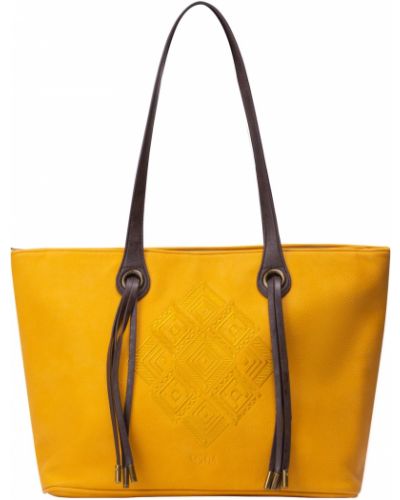 Jednofarebná kožená nákupná taška na zips Usha Festival
