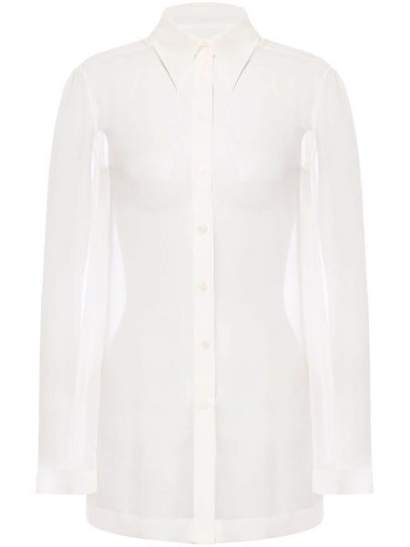 Копринена риза Alberta Ferretti бяло
