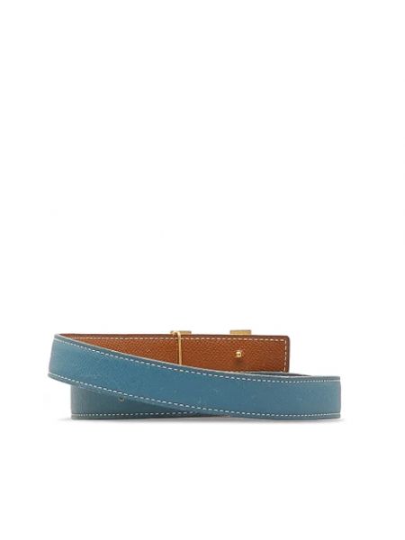 Cinturón de cuero retro Hermès Vintage azul