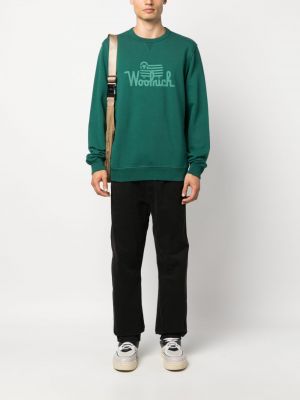 Sweatshirt aus baumwoll mit print Woolrich grün