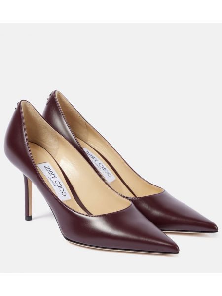 Lær pumps Jimmy Choo rød