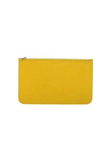 Bolso clutch de cuero retro Louis Vuitton Vintage amarillo