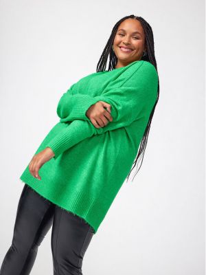 Пуловер Only Carmakoma зелено