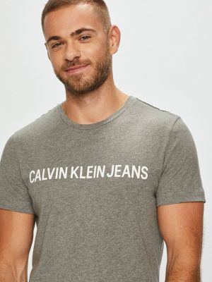 Тениска с дълъг ръкав Calvin Klein Jeans сиво