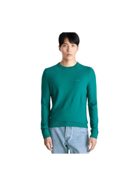 Sweter klasyczny Hugo Boss zielony